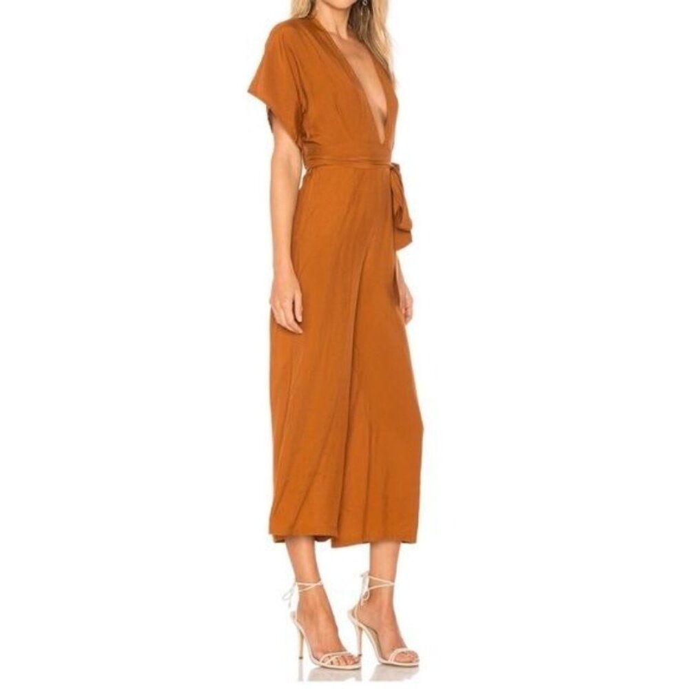 Faithfull The Brand Cedric crop jumpsuit burnt orange 2 - Picture 2 of 15